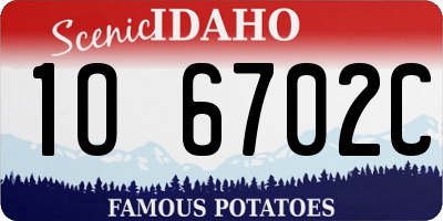 ID license plate 1O6702C