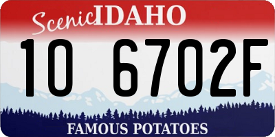 ID license plate 1O6702F