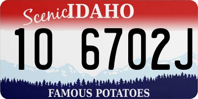 ID license plate 1O6702J