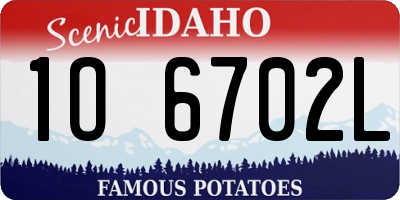 ID license plate 1O6702L