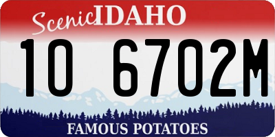 ID license plate 1O6702M