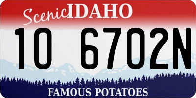 ID license plate 1O6702N