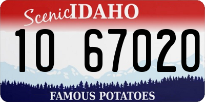ID license plate 1O6702O