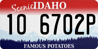 ID license plate 1O6702P