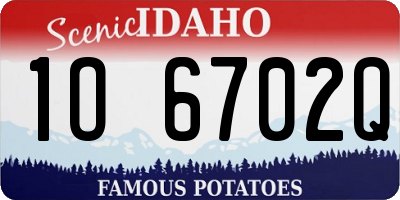 ID license plate 1O6702Q
