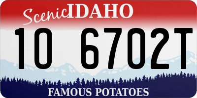 ID license plate 1O6702T