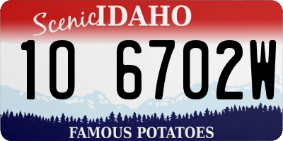 ID license plate 1O6702W