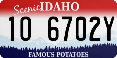 ID license plate 1O6702Y