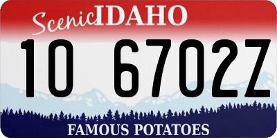 ID license plate 1O6702Z