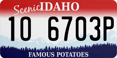 ID license plate 1O6703P