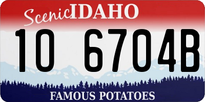 ID license plate 1O6704B