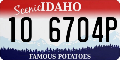 ID license plate 1O6704P