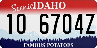 ID license plate 1O6704Z