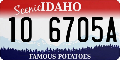ID license plate 1O6705A