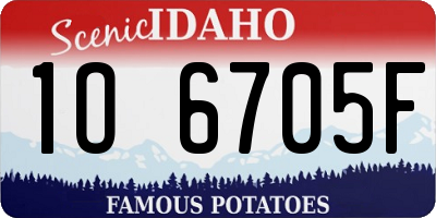 ID license plate 1O6705F