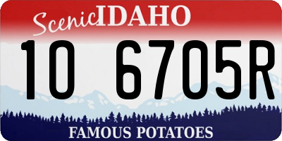 ID license plate 1O6705R