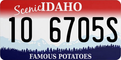 ID license plate 1O6705S