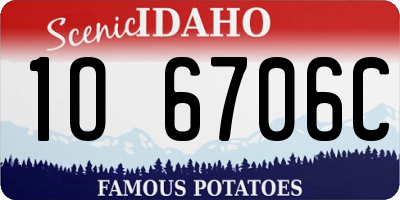 ID license plate 1O6706C