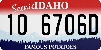 ID license plate 1O6706D