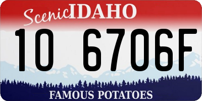 ID license plate 1O6706F