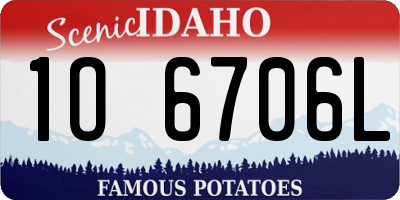 ID license plate 1O6706L