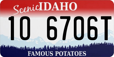 ID license plate 1O6706T