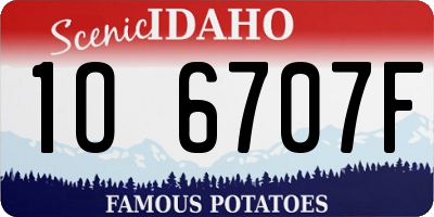 ID license plate 1O6707F