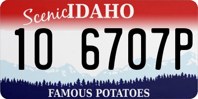 ID license plate 1O6707P