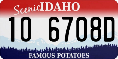 ID license plate 1O6708D