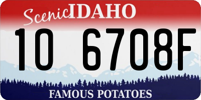 ID license plate 1O6708F