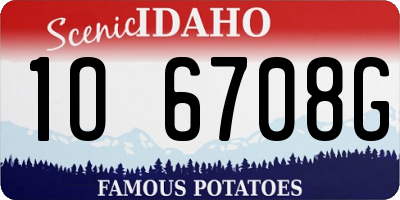 ID license plate 1O6708G