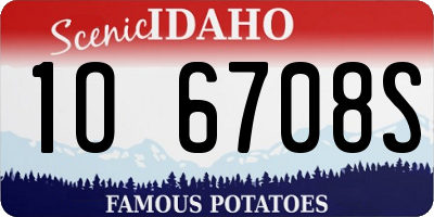 ID license plate 1O6708S