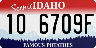 ID license plate 1O6709F