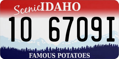 ID license plate 1O6709I