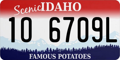ID license plate 1O6709L