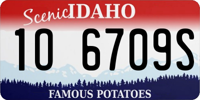 ID license plate 1O6709S