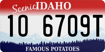 ID license plate 1O6709T