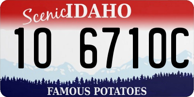 ID license plate 1O6710C
