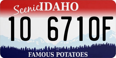 ID license plate 1O6710F
