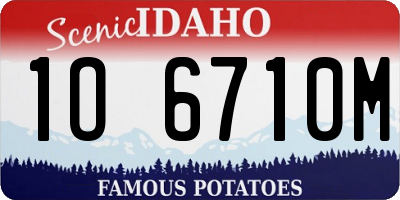 ID license plate 1O6710M