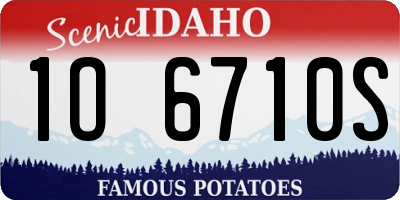 ID license plate 1O6710S