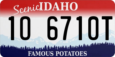 ID license plate 1O6710T