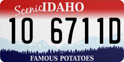 ID license plate 1O6711D