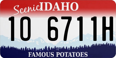 ID license plate 1O6711H