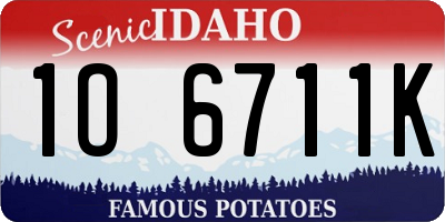 ID license plate 1O6711K