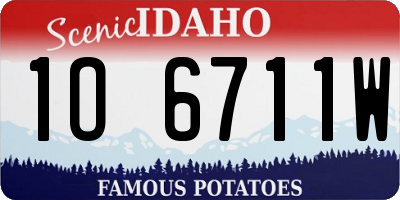 ID license plate 1O6711W