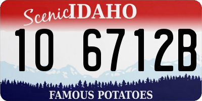 ID license plate 1O6712B