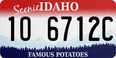 ID license plate 1O6712C