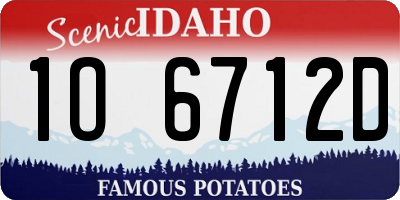 ID license plate 1O6712D