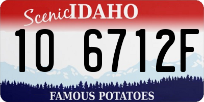 ID license plate 1O6712F